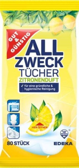 EDEKA ZENTRALE Stiftung & Co. KG G&G Uniwersalne Chusteczki Nawilżone 80 szt.