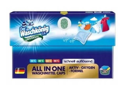 Clovin Germany GmbH Der Waschkönig Universal Kapsułki do Prania 30 szt. Clovin Germany GmbH Der Waschkönig Universal Kapsułki do Prania 30 szt.