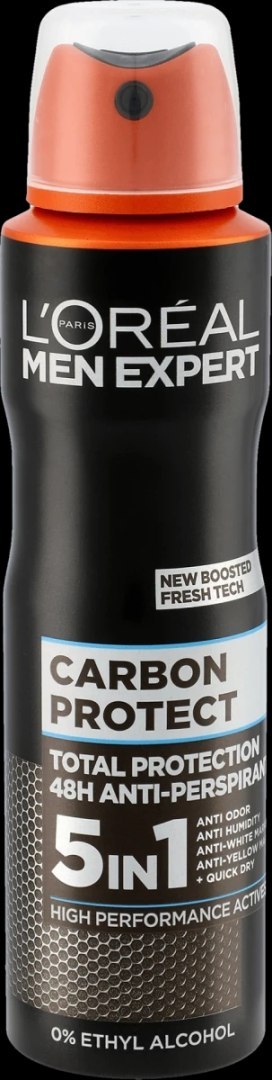 L'Oreal L'Oreal Men Expert Carbon Protect 5 in 1 Antitranspirant Spray 150 ml L'Oreal L'Oreal Men Expert Carbon Protect 5 in 1 Antitranspirant Spray 150 ml