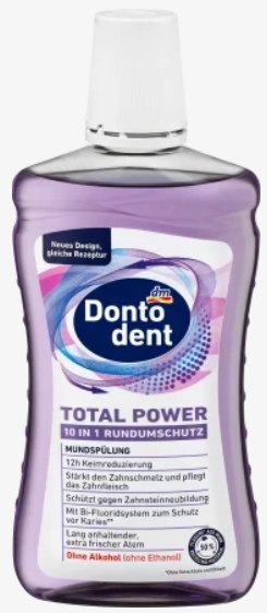 Dm-drogerie markt GmbH + Co. KG Dontodent Total Power Płyn do Płukania Jamy Ustnej 500 ml