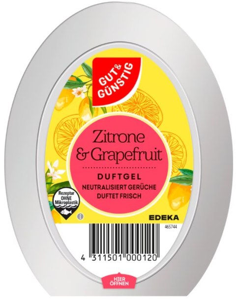 EDEKA ZENTRALE Stiftung & Co. KG G&G Zitrone & Grapefruit Odświeżacz Powietrza 150 g EDEKA ZENTRALE Stiftung & Co. KG G&G Zitrone & Grapefruit Odświeżacz Powietrza 150 g