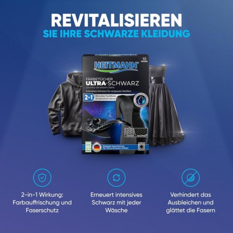 Brauns-Heitmann GmbH & Co. KG Heitmann Ultra Schwarz 2in1 Chusteczki Odnawiające Czerń 12 szt. Brauns-Heitmann GmbH & Co. KG Heitmann Ultra Schwarz 2in1 Chusteczki Odnawiające Czerń 12 szt.