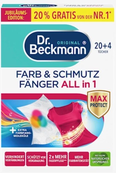 Delta pronatura GmbH Dr.Beckmann Chusteczki Wyłapujące Kolor i Brud All in 1 24 szt. Delta pronatura GmbH Dr.Beckmann Chusteczki Wyłapujące Kolor i Brud All in 1 24 szt.