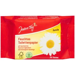 Jeden Tag Jeden Tag Nawilżony Papier Toaletowy Rumiankowy 70 szt.