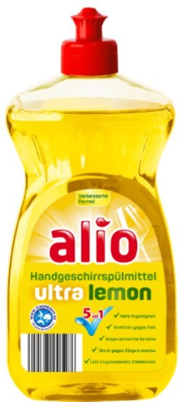 Aldi Alio 5 w 1 Ultra Lemon Płyn do Naczyń 500 ml