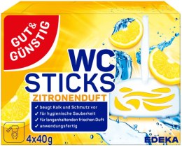 EDEKA ZENTRALE Stiftung & Co. KG G&G WC Sticks Zawieszka Zitronen 4 x 40 g
