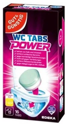 EDEKA ZENTRALE Stiftung & Co. KG G&G WC Tabs Power Zitronen Tabletki Czyszczące 16 szt.