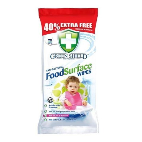 Green Shield Green Shield Food Surface Chusteczki Antybakteryjne 70 szt.